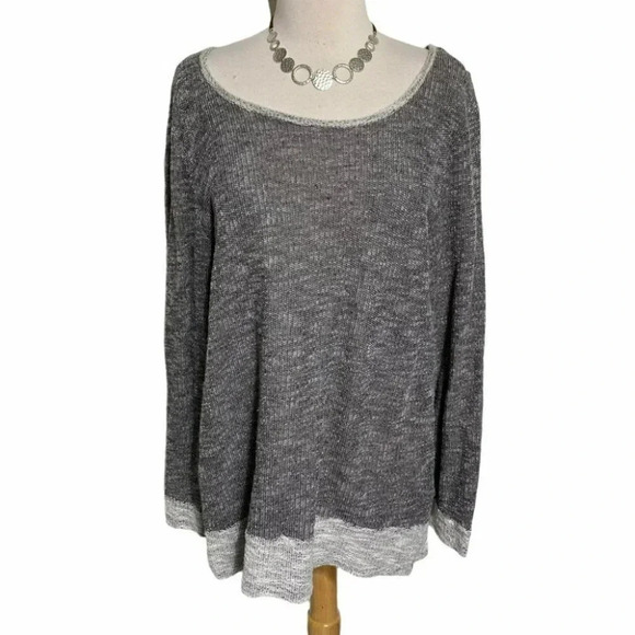 AB Studio XL gray scoop neck‎ sweatshirt - Picture 1 of 5